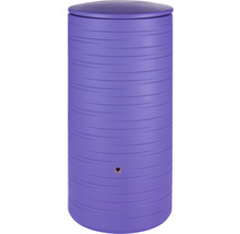 Récupérateur d''eau de pluie violet avec couvercle et raccord de robinet