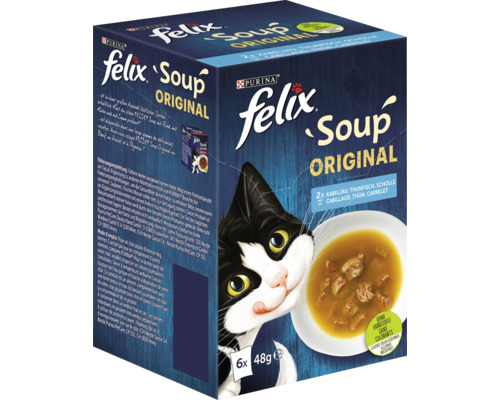 Boisson pour chats Felix Soup au poisson 6x48 g