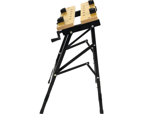 Werkbank mit Metallgestell und Spannbacken