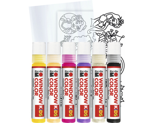 Set de peinture pour fenêtres avec pochoirs