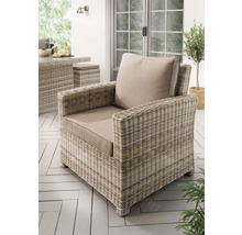 Fauteuil lounge Destiny ALCUDIA 80x80x85cm, rotin synthétique, avec galettes d'assise