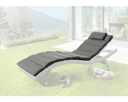 Rembourrage pour chaise longue Wave 200 x 60 cm polyester gris