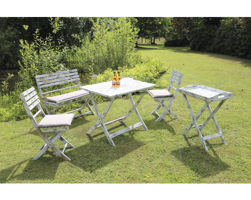 Table de jardin Luna 200 x 100 cm alu blanc - HORNBACH