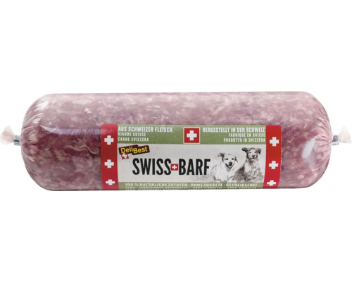 DeliBest SWISS BARF Poulet Wurst Mix 500 g Verpackte Rolle Swiss Barf Hundefutter mit Schweizer Fleisch