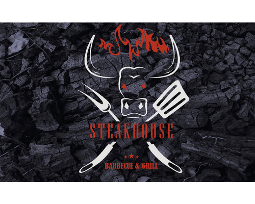 Tapis de protection de sol barbecue Steakhouse anthracite 75x120 cm
