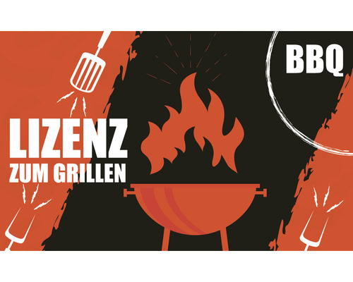 Tapis de protection de sol barbecue Lizenz zum Grillen rouge/noir 75x120 cm