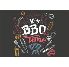 Illustration avec des motifs de barbecue et le texte ''It''s BBQ Time''