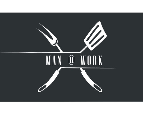 Tapis de protection de sol barbecue Man at Work noir/blanc 100x165 cm