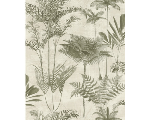 Papier peint intissé 555141 Lirico feuilles vert Papier peint avec motif de palmiers et de fougères