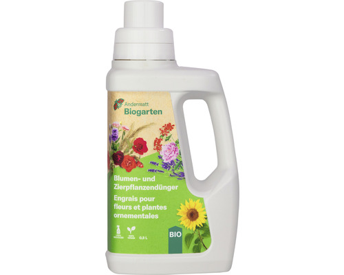 Engrais pour fleurs et plantes ornementales 500 ml Andermatt Biogarten Engrais pour fleurs et plantes ornementales en bouteille de 0.5 litre