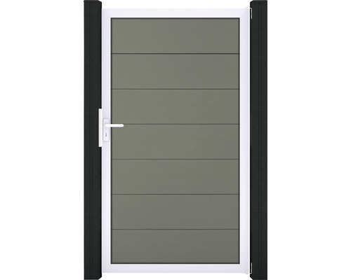 Portillon simple GroJa Flex Grande prémonté sans poteaux cadre aluminium 100 x 180 cm gris