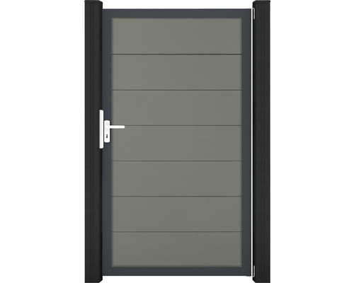 Portillon simple GroJa Flex Grande prémonté sans poteaux cadre anthracite 100 x 180 cm gris