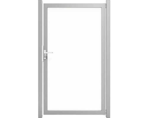 Portillon simple GroJa Belfort sans poteaux cadre aluminium 100 x 180 cm verre transparent