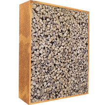 Kaminholzunterstand Palatino Corten mit Rückwand 100 x 40 x 120 cm braun