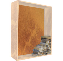Kaminholzunterstand Palatino Corten mit Rückwand 100 x 40 x 120 cm braun