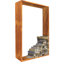 Dekorative Stele mit Holz- und Steinelementen