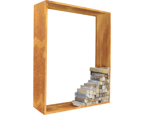 Cadre décoratif en bois avec pile de bois