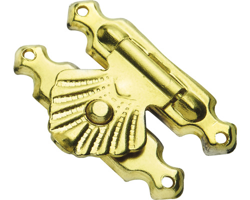 Schatullenverschluss, vermessingt 18x25,5 mm, 10 Stück Goldfarbiger Truhenriegel aus Metall