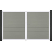 Doppeltor aus Aluminium mit horizontalen Lamellen