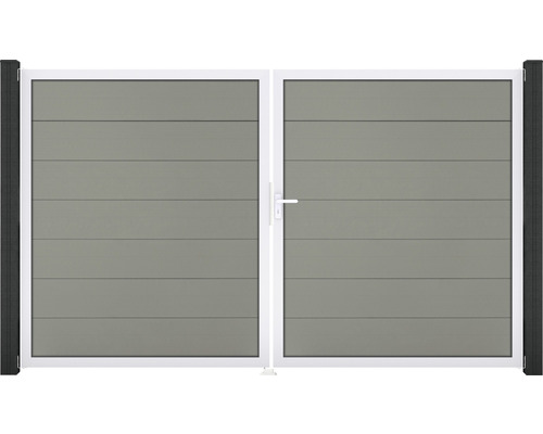 Doppeltor GroJa Flex Grande rechts Rahmen Aluminium 300 x 180 cm grau