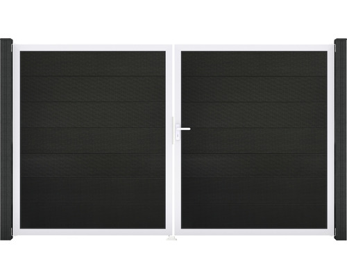 Portail double GroJa Flex Grande droite cadre aluminium 300 x 180 cm noir