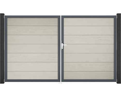 Portail double GroJa Flex Grande droite cadre anthracite 300 x 180 cm bi-colore