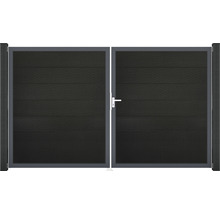 Doppelflügeltor mit horizontalen Paneelen und Griff