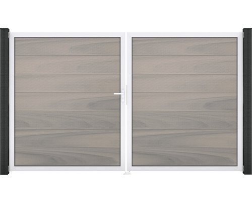 Portail double GroJa Flex Grande gauche cadre aluminium 300 x 180 cm bi-colore co-extrudé