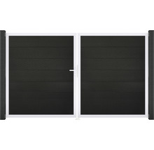 Doppelflügeltor mit waagerechter Füllung und Griff