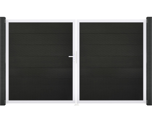 Portail double GroJa Flex Grande gauche cadre aluminium 300 x 180 cm noir