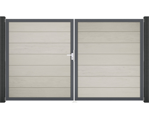 Portail double GroJa Flex Grande gauche cadre anthracite 300 x 180 cm bi-colore