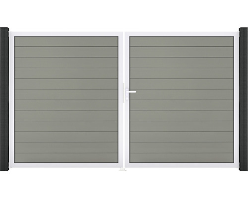 Portail double GroJa Flex droite cadre aluminium 300 x 180 cm gris