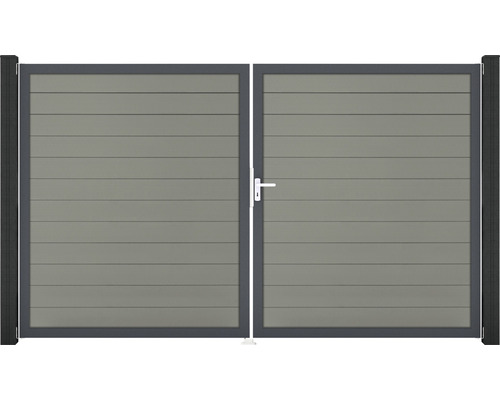 Portail double GroJa Flex droite cadre anthracite 300 x 180 cm gris
