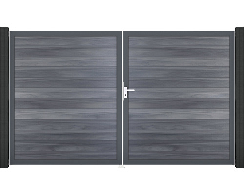 Portail double GroJa Flex droite cadre anthracite 300 x 180 cm gris pierre