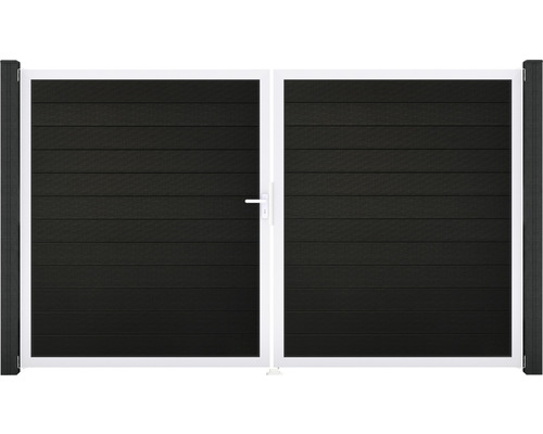 Portail double GroJa Flex gauche cadre aluminium 300 x 180 cm noir