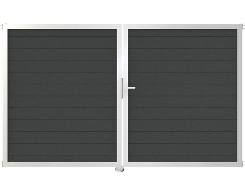 Portail double GroJa Lumino droite cadre aluminium 300 x 180 cm anthracite