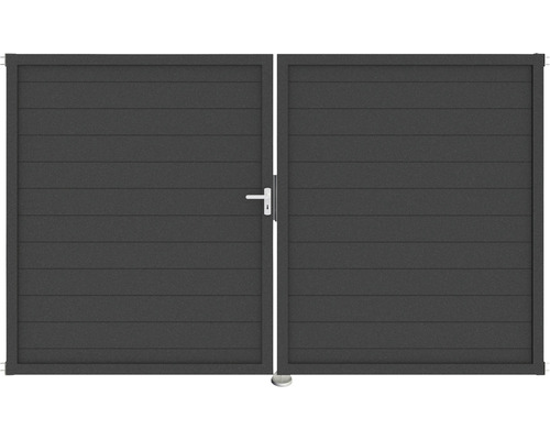 Portillon double GroJa Lumino gauche cadre anthracite 300 x 180 cm anthracite