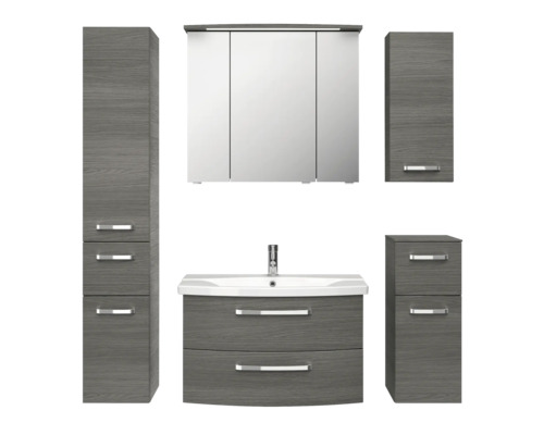 Set de meubles de salle de bains Pelipal xpressline 4010 144 cm graphite 6 pièces 4010.0807111190