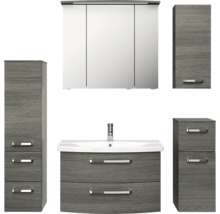 Ensemble de meubles de salle de bains avec armoire de toilette, meuble sous-lavabo et armoires hautes
