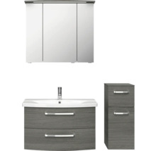Ensemble de salle de bains avec armoire de toilette, meuble sous-lavabo et armoire latérale