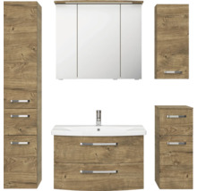 Ensemble de meubles de salle de bains avec lavabo, armoire de toilette et armoire haute