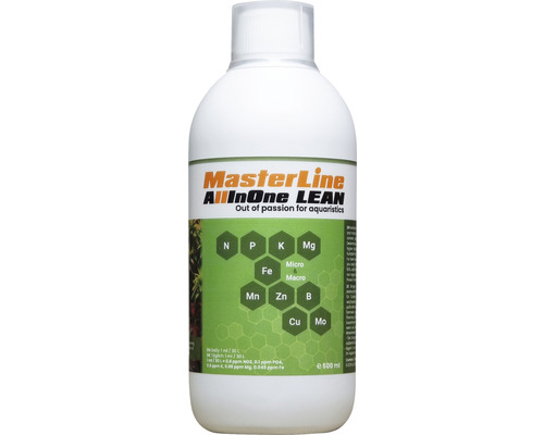 Aquariumpflanzendünger MasterLine AllinOne Lean 500 ml Mikro- und Makronährstoff Kombidünger für Becken mit Soil