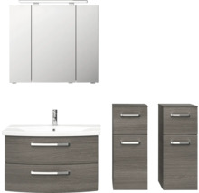 Ensemble de salle de bains avec armoire de toilette, meuble vasque et armoire haute