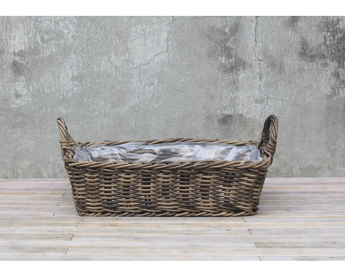 Panier à plantes tressé avec insert en plastique