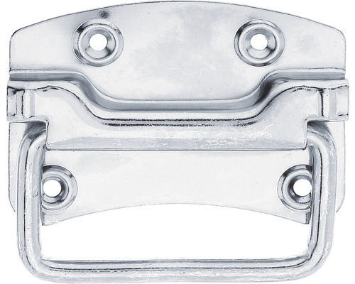 Poignée de caisse lourde 100 x 80 x 15 mm galvanisée, passivation couche épaisse Poignée rabattable en métal avec quatre trous de fixation