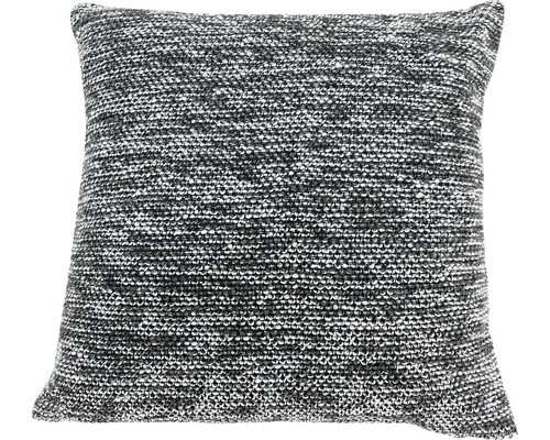 Coussin décoratif tricoté gris chiné 45x45 cm