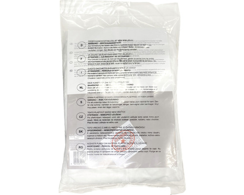 Sac en plastique avec avertissements multilingues