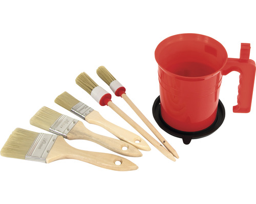 Set de pinceaux de peinture avec récipient à peinture