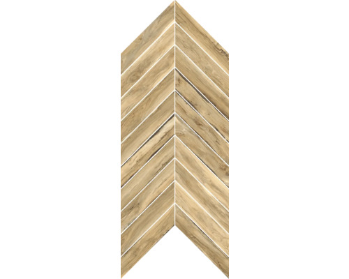 Mosaïque en grès cérame fin Sherwood Chevron oak 24x50 cm