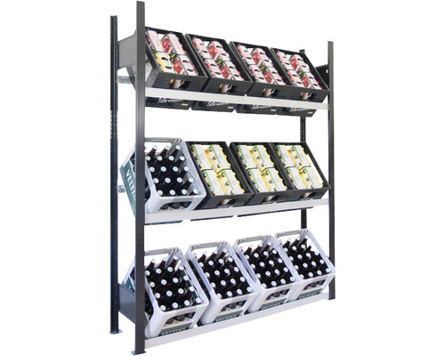 Schulte Support pour caisses à bouteilles, étagère de base pour caisses de boissons 1800 x 1300 x 300 mm capacité de charge 300 kg